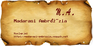 Madarasi Ambrózia névjegykártya